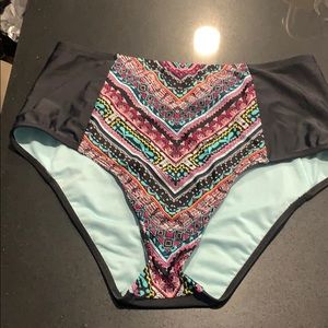 Asymmetrical patterned swimsuit bottom